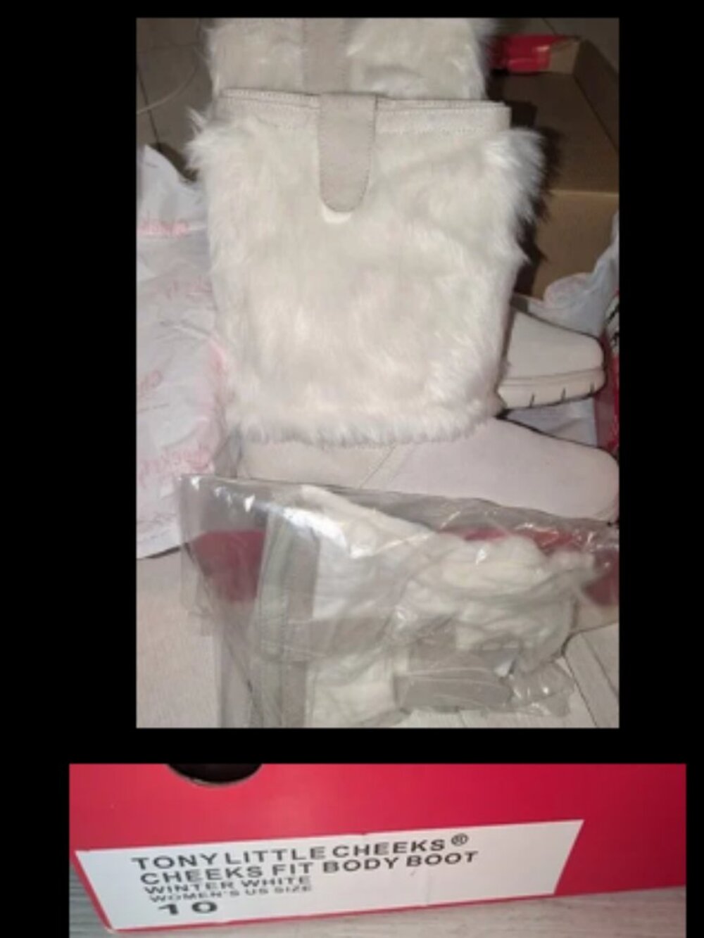 CHEEKS Fit Body Boots - Faux Fur - Tony Little Winter Boots Shoes Womens 10 NEW
